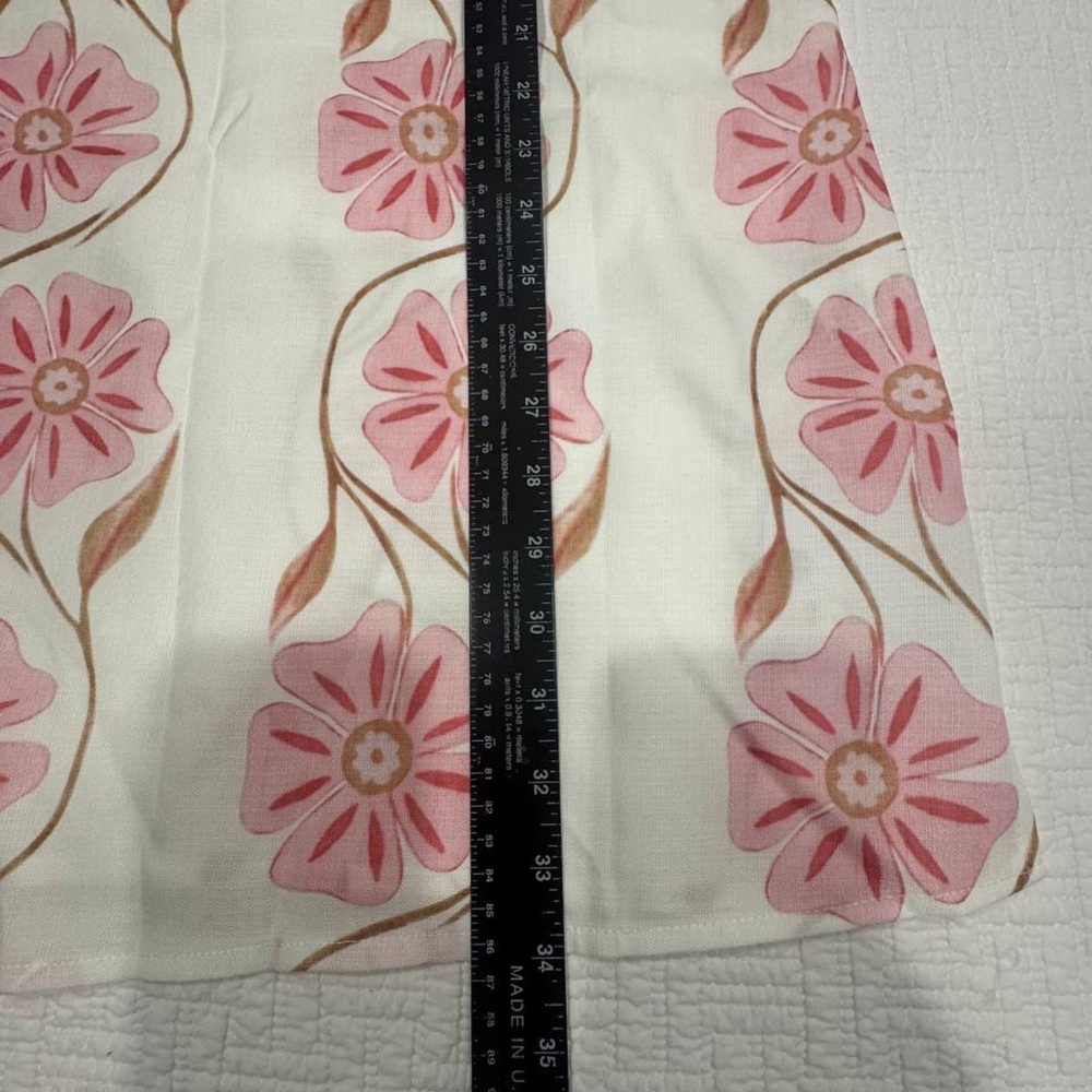 NWT Commense Romantic Floral Print Short Dress Sz M White/Pink (CM1) - Picture 8 of 10